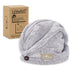 myHomeBody Hair Towel Wrap, Luxury Quick Drying Turban, Ultra Soft Charcoal Fiber Cap (Gray)