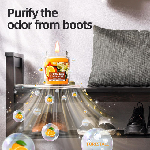 MicCai 99% Set Orange & Vanilla Odor Eliminating Candles for Home Scented, Eliminates of Pet, Smoke, Food and Other