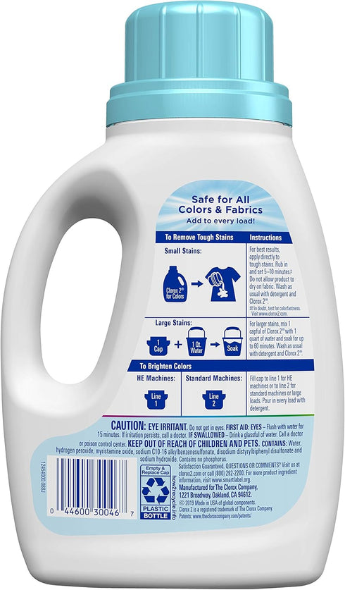 Clorox 2 Colors, Unscented Liquid, 33 Ounces