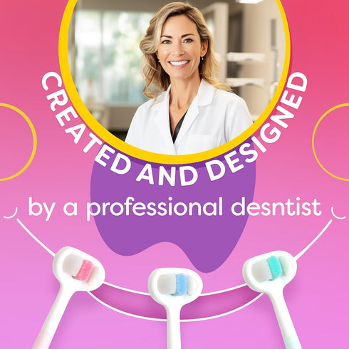 Extra Soft Toddler Toothbrush with 10,000 Bristles, High Efficient 3 Sides Baby Toothbrush, 3 Pack