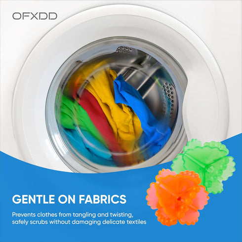 12 Pcs Laundry Balls for Washing Machine - Colorful Reusable Plastic Agitator Balls for Tangle Free Cleaning