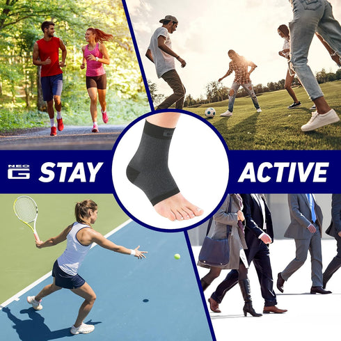 Neo-G Airflow Ankle Compression Sleeve - Sports Daily Wear - Compression Ankle Brace for Weak Ankles and Joint Pain -