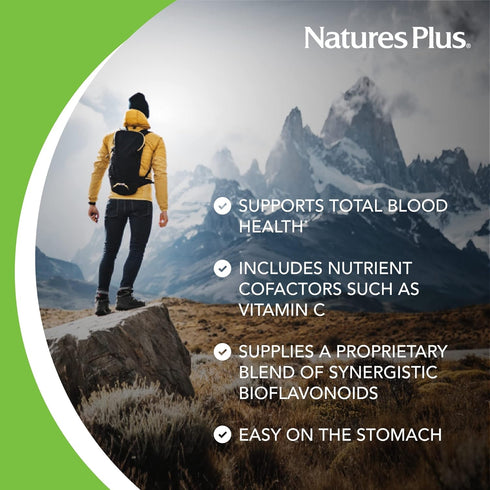 NaturesPlus Hema-Plex Iron - 60 Mini-Tabs, Pack of 2, 85 mg Elemental Iron + Vitamin C - 60 Servings