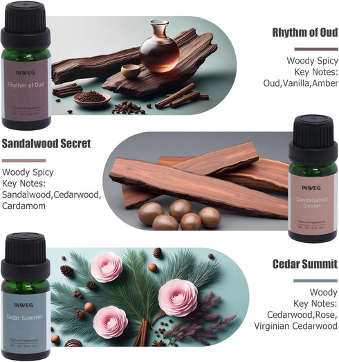 Set, 6 Pack 2 Oz Essential Oils Gift Premium Fragrance Oils for Aromatherapy Diffuser, Fl Undiluted Scents for Home
