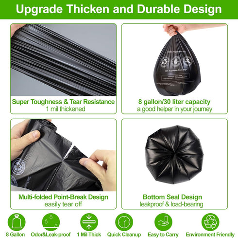 Portable Toilet Bags - 50 Count, 8 Gallon Toilet Replacement Bags, Heavy Duty 1 Mils for Camping, Long Trips