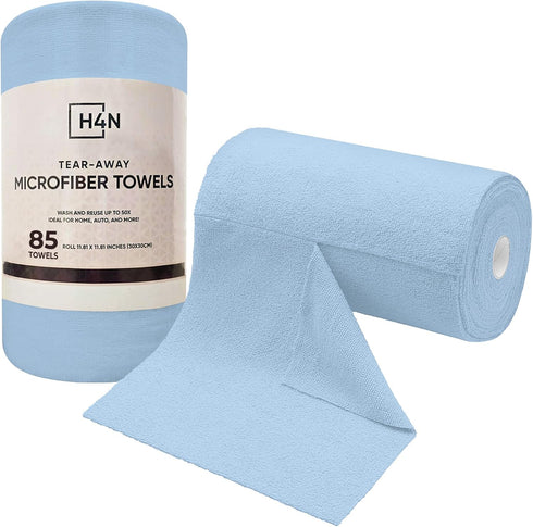 H4N Microfiber Cleaning Cloth Roll, 85 Pack Micro Fiber Wash Cloths for