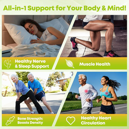 Gummies CoQ10 D3 30 Triple Magnesium Complex for Women Men: Magnesium Glycinate Malate Taurate Supplements Support