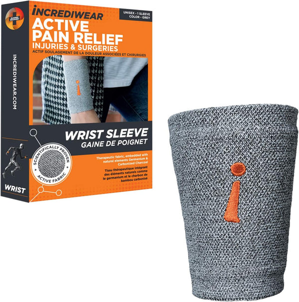 Incrediwear Wrist Sleeve – Wrist Brace for Women and Men, Helps with Inflammation, Grey, S/M