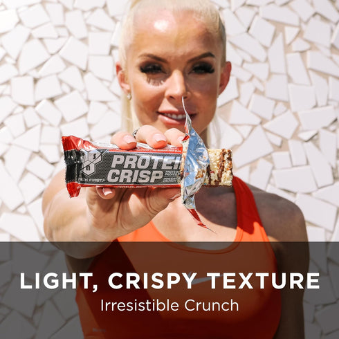 BSN Protein Crisp Bar, Gluten Free Protein Snack Bars, Vanilla Marshmallow, 12 Count