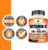 American Standard Supplements Vitamin C 2000mg, Zinc 40mg, Rose HIPS 50mg Per Serving – Vegan, Gluten Free, Non-GMO