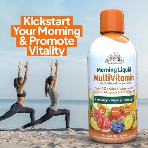COUNTRY FARMS Morning Liquid Multivitamin, Vitamins and Minerals for Immune Support, 32 fl oz