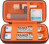 EpiPen Carrying Case, Travel Medicine Kit for 2 Epi Pens, Asthma Inhaler, Allergy Meds Organizer Bag, Black+Orange