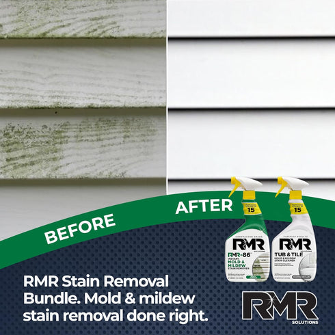 Pack 232 Oz RMR Mold Stain Eraser Max No-Scrub Tub & Tile Cleaner + Instant Mold & Mildew Stain Remover Spray