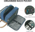 WANDF Travel Toiletry Bag for Men - Leather and Canvas Dopp Kit, Small Bathroom Bag for Travel Accessories (Blue)