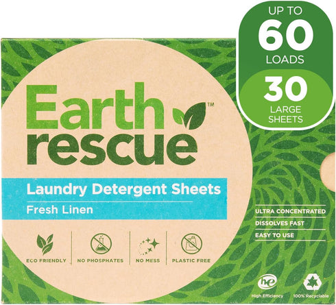 Laundry Detergent Sheets, Up to 60 Loads (30 Sheets), Ultra Concentrated Liquidless Dry Detergent