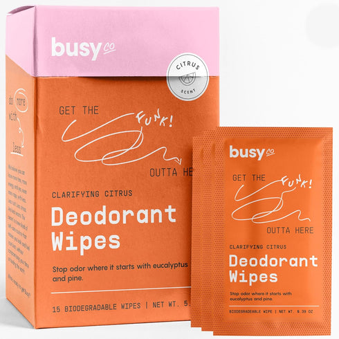 Refresh Line Deodorant Wipes, 15ct Deodorant for Women with Zinc, Probiotics & Prebiotics, Sweat Wipes to Cleanse Skin