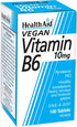 Health Aid Vitamin B6 (Pyridoxine HCl) 10mg, 100 Tablets