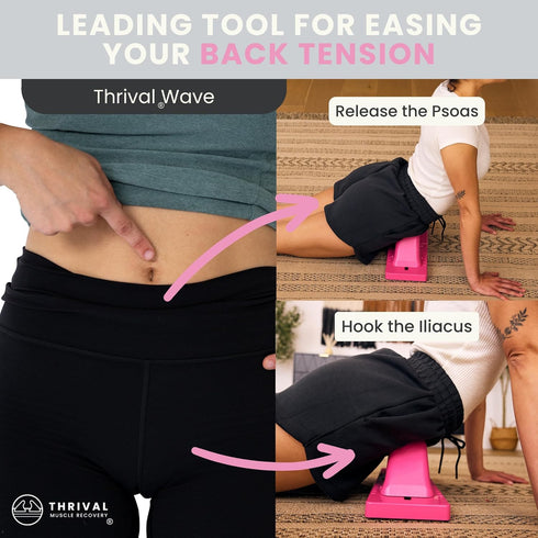 Thrival Wave - Fully Adjustable Psoas, Back and Hip Flexor Muscle Release Tool with Thrival App for Targeted Routines