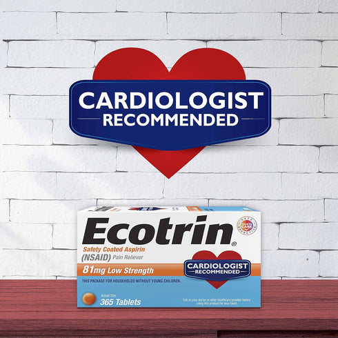 Ecotrin 81 mg Low Strength Safety Coated Aspirin, 150 Tablets, Pack of 2