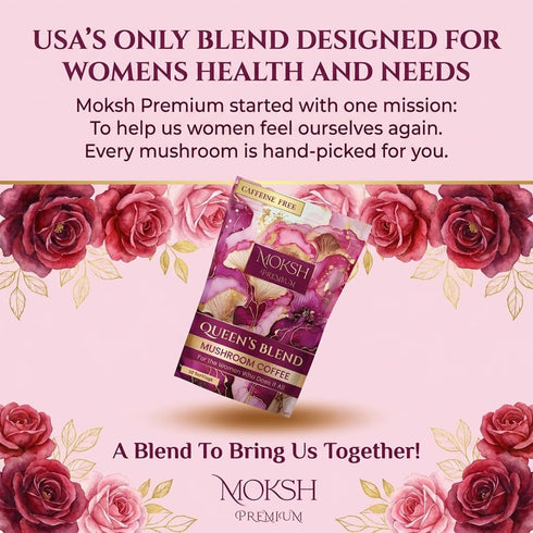 Moksh Premium 2000mg Immune 30 Mushroom Coffee Instant Mushroom Coffee for Women with Reishi, Maitake, Chaga