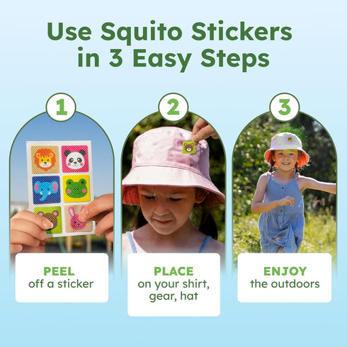 BugMD Squito Stickers - Mosquito Repellent Patch Stickers for Kids (234 Stickers), Safe & Effective for Outdoor