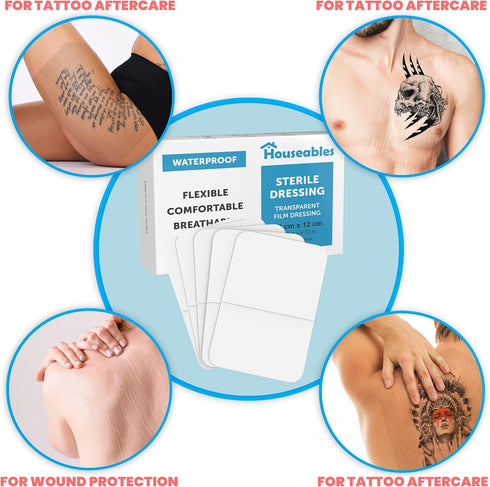 Swimming 8x12, 10 Pack Houseables Waterproof Bandages, Transparent Film Dressing, Waterproof Bandages Post Surgical