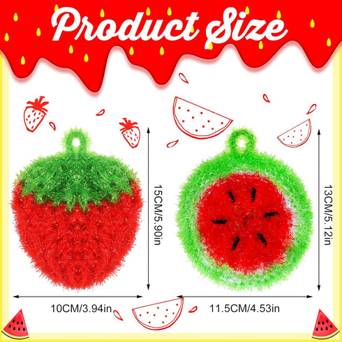 10 Pieces Fruit Dish Scrubber Non Scratch Cleaning Sponge Double Layered Dish Sponge No Odor Kitchen Sponge Net Dish Cloths for Washing Dishes for Cookware, Tubs, Sinks