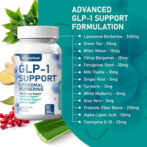 KetoZest GLP-1 15-in-1 GLP1 Support Weight Loss Supplement - Support for Weight Management Appetite Suppressant Fat