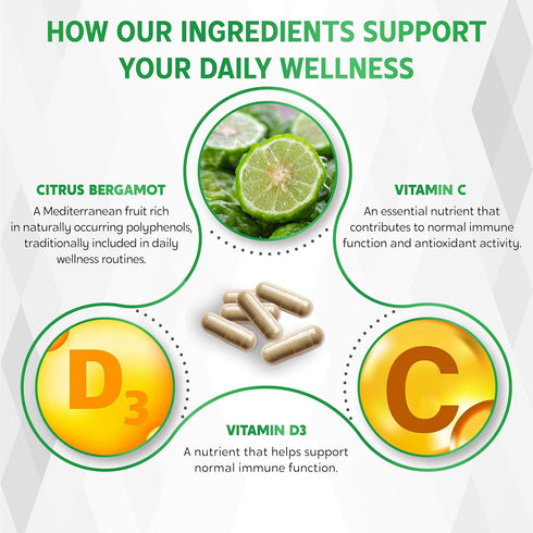 NESSARIT 15-in-1 150 Count Citrus Bergamot Supplement - Natural Blend with Red Yeast Rice Hawthorn Olive Leaf Odorless