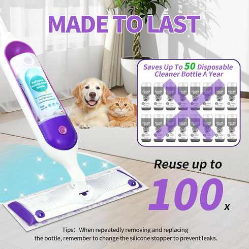 Mop,24 FL.OZ 1 5 PowerMop Refillable Bottle for Swiffer PowerMop Leak-Proof Reusable Floor Cleaner Container Bottle