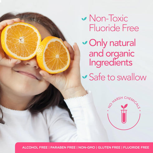 ORL Kids Natural & Organic Mouthwash Uniquely Formulated to Clean Your Mouth, Whiten Your Teeth Strengthen Tooth