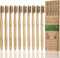 10 Count Bamboo Toothbrushes (Soft + Medium) - Charcoal Natural Wood Toothbrushes, Reusable