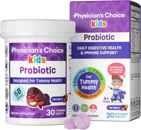 Physician's CHOICE Probiotics for Kids - 7 Diverse Strains, Organic Prebiotics, Vitamins & Minerals - Immune &