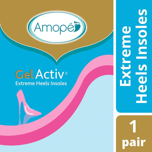 Amope GelActiv Extreme Heels Insoles for Women, 1 Pair, Size 5-10