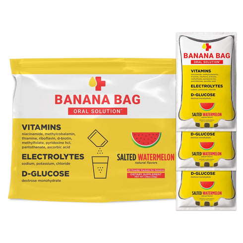 Banana Bag - Pharmacist Hydration Recovery Formula, Electrolyte & Vitamin Powder Packet Drink Mix