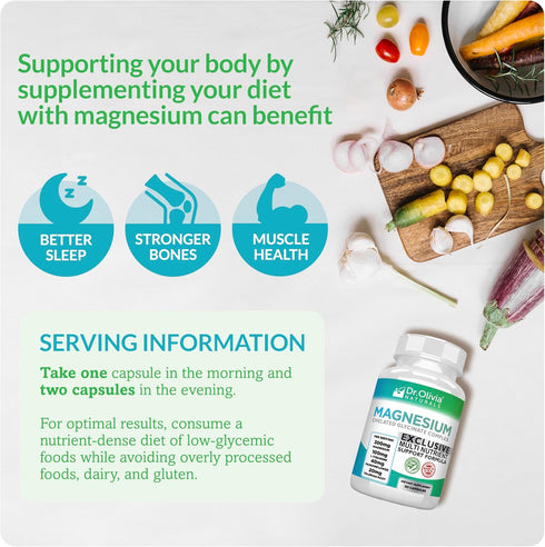 Magnesium Glycinate Complex - L-Theanine, Passionflower & Valerian Root for Sleep Support, 90 Capsules