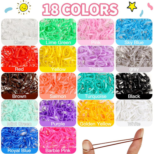 YGDZ Elastic Hair Bands 1500pcs Rubber Bands 80pcs Cotton Toddler Hair Ties Colorful Holders