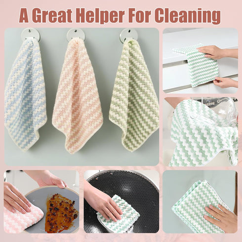 MegaBlues 12 Pack Set 10"x10" Microfiber Cleaning Cloth,Super Absorbent Dish Towels for Kitchen,Fast Drying Dish Cloth