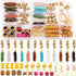 Messen Dreadlocks Jewelry Crystal Wire Wrapped Hair Accessories Imitation Wood Beads