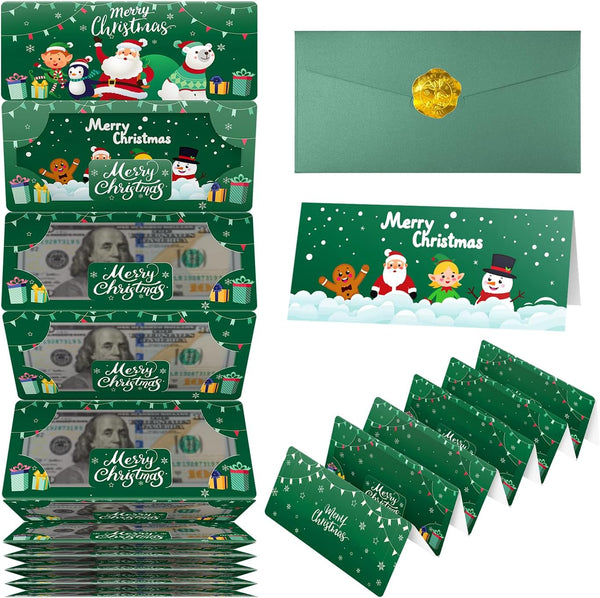 JWSCYSY Christmas Money Gift Cards Envelope for Cash, Money Holder with 10 Slots
