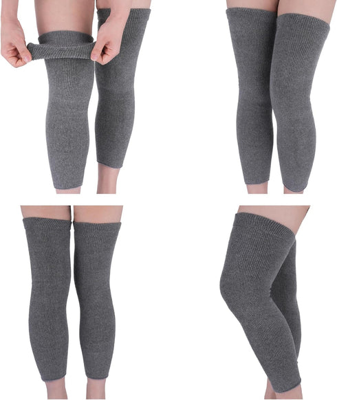 Knee Warmers, Long Cotton Knee Sleeves for Joint Pain Relief, Circulation Improvement for Arthritis Knees