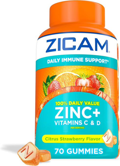 Zicam Daily Immune Support, Gummy Supplement, Zinc, Vitamin C and Vitamin D,