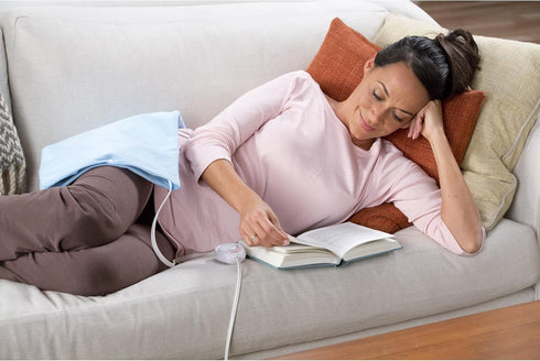 Sunbeam Heating Pad for Pain Relief | Ultra Heat, 3 Settings | Light Blue, 12 x 15 Inch