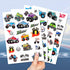 75 PCS Truck Temporary Tattoos for Kids, Groovy Metallic Styles for Truck Wheels Birthday Party Supplies (Ages 5-8)