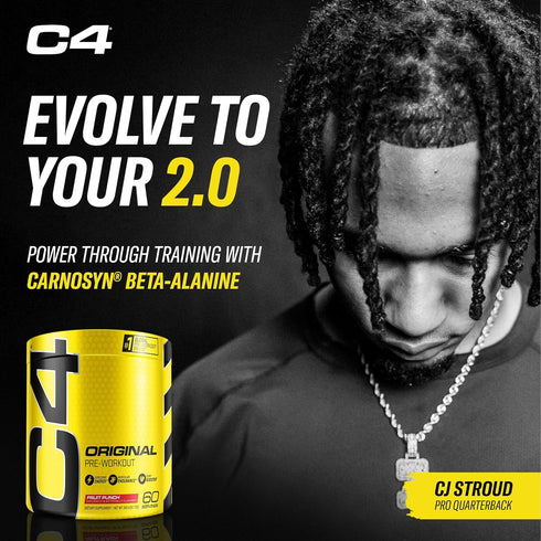C4 Original Pre Workout Powder Fruit Punch - Sugar Free Energy for Men & Women - 150mg Caffeine + Beta Alanine +