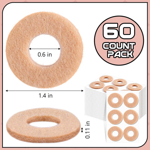 60 Pcs Felt Callus Cushions - Adhesive Foot Callus Pads for Bottom of Foot, Soft Foot Callous Cushions for Pain Relief