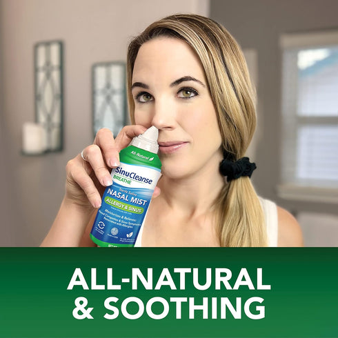 SinuCleanse Allergy & Sinus Sterile Saline Nasal Spray – Ultra Fine Mist, Instantly Moisturizes & Relieves Severe Nasal