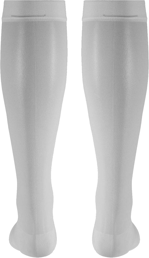 Truform Sheer Compression Stockings 15-20 mmHg, Women's Knee High Length, Open Toe, 20 Denier, Ivory, 2X-Large