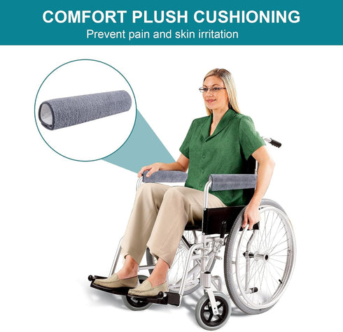 2 Pcs Wheelchair Armrest Pads covers - Widened Self Adhesive Strips Comfortable and Protective for Wheelchairs, Office Chairs, and Armrest Chairs Comfort Padding Pressure (2 Pcs Size:M) by CANWUPON