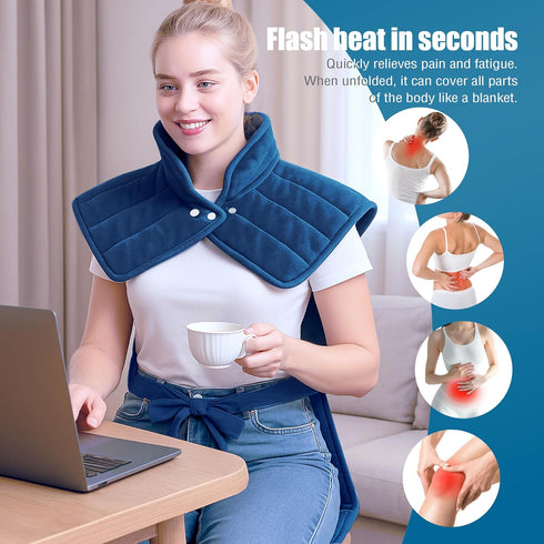 Heating Pad for Neck and Shoulders and Back,Exquisite Gifts for Mom Dad Wife Brother and Sister,Heating Pad for Back
